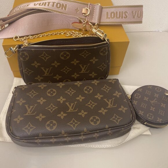 Louis Vuitton Brown Monogram Crossbody Bag Set - Picture 8 of 11